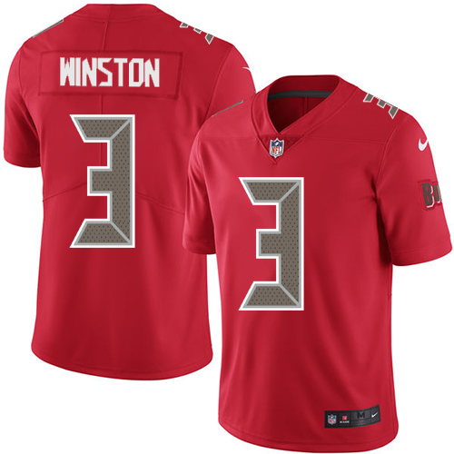 Nike Buccaneers #3 Jameis Winston Red Youth Stitched NFL Limited Rush Jersey